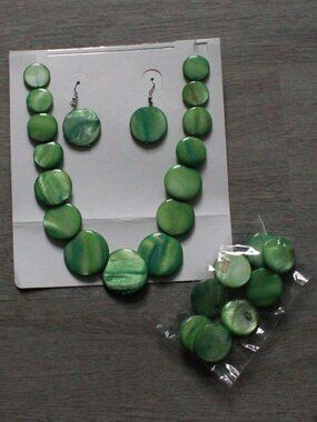 Unknown Brand 3pc. Seashell Coin Disc Jewelry Set